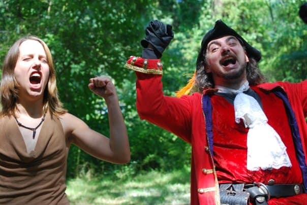 Performers in medieval armor at the Massachusetts Renaissance Faire